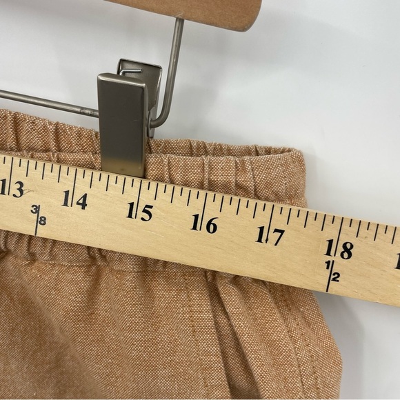 Evolverie Cotton Linen drawstring Wide Leg crop Pants Lagenlook Sz XL Orange - Picture 5 of 7